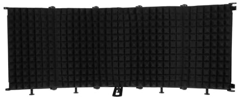Mikrofon Isolationsschirm mit Fünf Panel Design, Faltbar Schwarz | ABS und Eva, Schallkontrolle für Voice Over und Filmaufnahmen, für Kondensator und USB Mikrofone