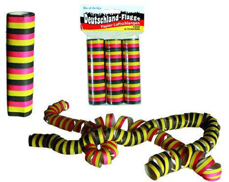 Papier-Luftschlangen Deutschlandflagge,ca. 4m pro Rolle,3 Stück