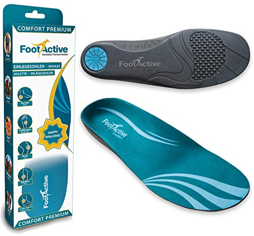 FootActive COMFORT Premium - Federleichter Laufkomfort für Füße, Bein und Rücken, speziell bei Fersensporn, Blau, 44 - 45 (L)