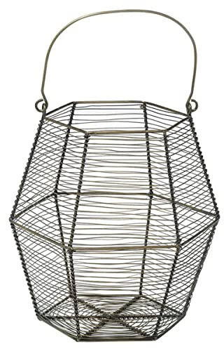 Madam Stoltz 6-eckiger Korb in Anthrazit - Modernes Wohnaccessoire