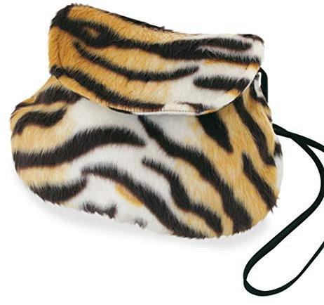 KarnevalsTeufel.de Plüschtasche, Verschiedene Designs, Umhängetasche, Tier-Prints, Accessoire, Ergänzung zu Ihrem Kostüm, Handtasche, Tasche, große Auswahl (Tiger)