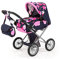 Bayer Design 13669AA Puppenwagen City Star mit Tasche, höhenverstellbarer Griff, wandelbar als Puppenjogger, herausnehmbare Tragetasche, integrierter Korb, Grau, Rosa, Fee
