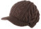 Comhats Winter Strickmütze Newsboy Mütze warme gestrickte Beanie mit Schirm Kaffeebraun