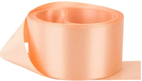 Satin Ribbon. 38mm Wide - 5 Meters (Peach) Perfect for Gifts Wrap Sew Party, Decorations Events Dress Wedding Christmas Crafts, Bows Car, DIY, Bouquets, Cake More