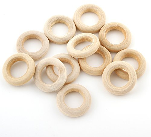 Perlin Holzring, Ø 20mm Holzringe Schmuck, 40stk Unvollendete glatten Holz Hoop Gardinenringe, Vorhangringe, Handwerk Basteln DIY Schmuckherstellung H161