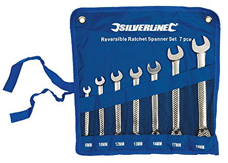 Silverline Tools 419448 Reversible Ratchet Spanner Set 7 pce
