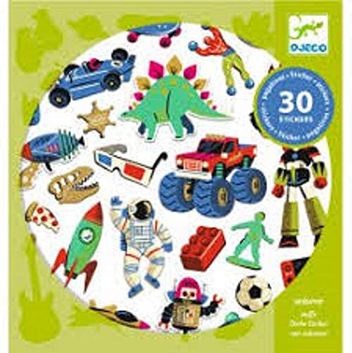 DJECO Retro Spielzeug-Aufkleber Luftballons UNISEX-INFANTIL, mehrfarbig (39263)