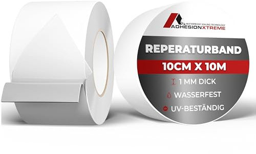 PREMIUM 10mx100mm weißes Reparaturband Klebeband Abdichtband für Wohnwagen, Fenster, Dach, Abdichtung wasserdicht selbstklebend wetterfest