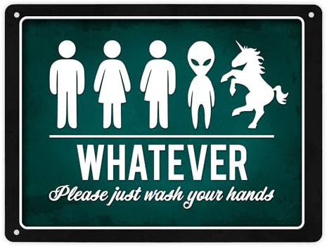 Metallschild XL mit Spruch: Whatever - Please just wash your hands