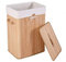 Bamboo Laundry Basket 72L Collapsible Bamboo With 1 Compartment Laundry Hamper Laundry Basket Removable Lining Large Laundry Bins Laundry Hamper with Lid Bamboo Laundry Storage basket (NATURAL)
