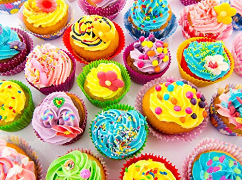 Jigsaw Puzzles for Adults 1000, Cupcakes Puzzle Game, Decompressing Intellectual Educational Toy Good Gift for Adults Parents Kids, Home Decor