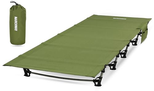 Marchway Ultraleichtes faltbares Campingbett, tragbar, kompakt für Outdoor-Reisen, Basiscamp, Wandern, Bergsteigen, leichte Rucksackreisen, Olivgrün
