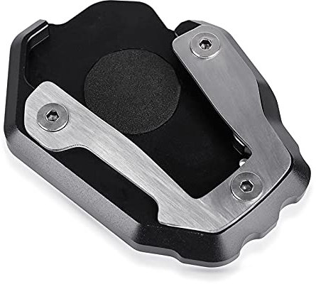 MZ-STORE Motorrad CNC Aluminium Seitenständer Vergrößerung Seitenständer Platte für CRF1100L Africa Twin 2019-2026 CRF1100L Africa Twin ES 2023-2026-Schwarz+Silber
