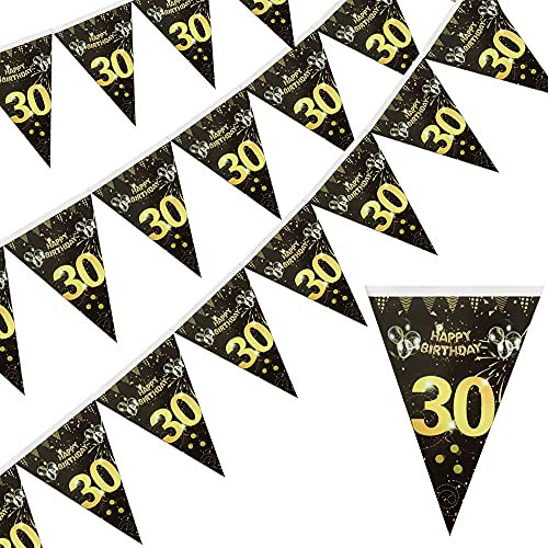 Geburtstag Deko 30 Mann,30.Geburtstag Dekoration,Schwarz Gold Geburtstag,Hintergrund Banner Geburtstag,30 Jahre Banner,Geburtstag Party Dekorationen