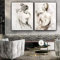 Abstrakte schwarz-weiße Frau sexy Rücken Kunst Gemälde auf Leinwand Poster und Drucke skandinavische Wandkunst Bild Raumdekor 60 x 90 cm 2 rahmenlos