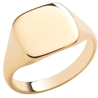 Old English Jewellers 9ct Yellow Gold on Silver Heavy Signet Ring size M N O P Q R S T U V W X Y Z Mens & Ladies