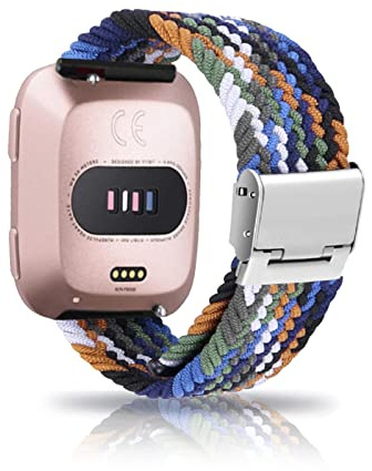 AireWiki Nylon Armband Kompatibel mit Fitbit Versa/Versa 2/Versa Lite Armband Fitbit Versa 3 /Sense Armband Für Damen Herren Stoff Ersatzband mit Uhrenarmband