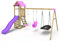Rebo® Children's Adventure Playset Wooden Climbing Frame, Swing Set and Slide - Snowdon Pink | OutdoorToys | Sturdy Wooden Construction, Pressure Treated Timber