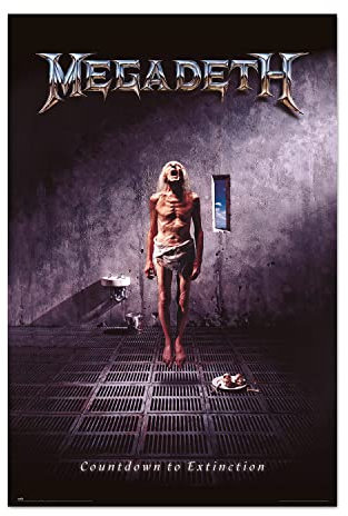 Heavy Metal Poster - Megadeth Countdown To Extinction Poster - Deko Wohnzimmer oder Deko Schlafzimmer - Zimmer Deko - Größe : 61 x 91, 5 cm - Rock Fanartikel - Offizielle Lizenz