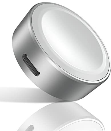 RUXELY Caricabatterie USB,Doppia Porta (Riutilizzare il Cavo Ricarica USB C/i/Phone) Caricabatterie magnetico iWatch Caricabatterie wireless portatile Compatibile con tutte le serie Apple Watch 9 8 SE