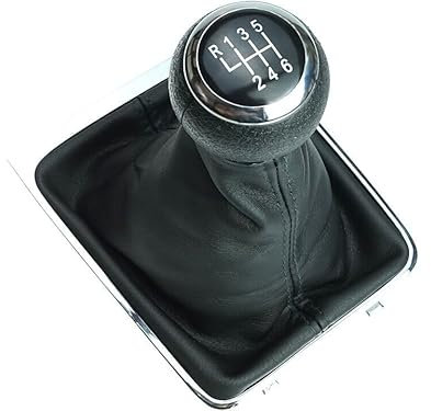 Newtown2700-parts Schaltknauf Schaltmanschette Rahmen kompatibel für VW Passat 3C B6 6 Gang Chrom