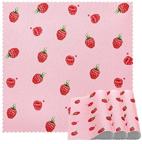 Bunte kleine Erdbeer-Tischsets, Set mit 4 Tischsets für Esstische, 30,5 x 30,5 cm, rutschfest, hitzebeständig, Küchentisch-Platzsets