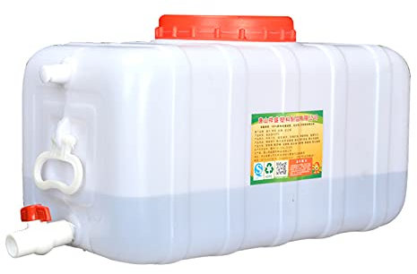 BNALU Jericane Eau 25L/45L/75L/100L/160L/200L Réservoir d'eau,Seau en Plastique,Château d'eau Épaissi Rectangulaire De Qualité Alimentaire avec Robinet pour Le Stockage De l'eau Domestique(Size:75L)