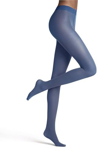 FALKE Matt Deluxe 30 DEN W Ti transparents fantaisie 1 paire, Collants Femme, Bleu Nautical 6531, S