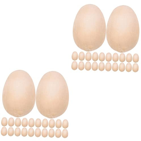VILLCASE 100stücke Unbemalte Holz-eier Für Bastelprojekte Ostern Dekoration Zum Bemalen Mit Wasserfarben Und Markern Kreatives Holzspielzeug