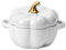 Casserole en céramique en forme de citrouille avec couvercle en émail facile à nettoyer, pour Halloween, Thanksgiving, décoration de table (blanc)