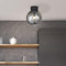 Lightbox schicke Rauchglas Deckenlampe - 30 cm Höhe, Ø 25 cm - Kugel Deckenleuchte mit Glas Schirm in Rauchfarben - E27, max. 60 W - aus Glas/Metall - in Schwarz/Rauchglas