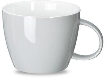 fMSDD Grande tasse grise avec anse - Passe au micro-ondes - Pour chocolat chaud, soupe, café, lait et thé - Céramique de qualité supérieure sans plomb, sans cadmium - Passe au lave-vaisselle - 30 oz -