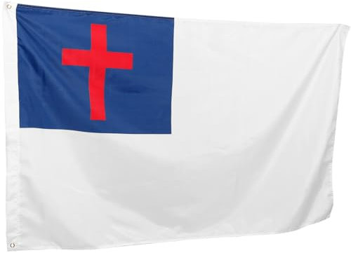 Supvox Christliche Flagge Religiöse Flaggen Polyester-Flaggen 150 X 90 Cm Christliche Jesus-Kreuz-Flagge Christentum Ostertag Jesus-Flaggen Banner Kirchenflagge Für Den Ostergarten
