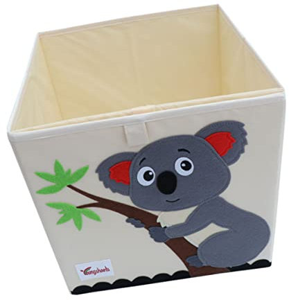 ibasenice 33x33x33cm Boys and Girls Storage Box Cartoon Patterned Clothes Toy Organizer Waterproof Washable for Baby Shower