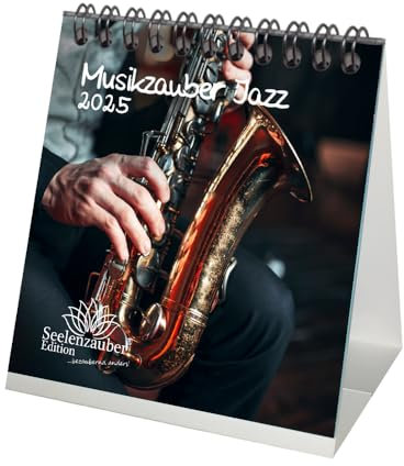 Musikzauber Jazz Kalender für 2025 Format 10cm x 10cm Jazz und Instrumente - Seelenzauber