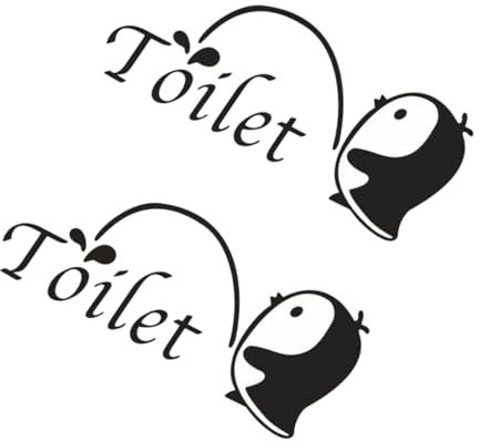 OSALADI Kinder Töpfchen Urinal Toilette Aufkleber 2 Stück Badezimmer Pinguin Thema