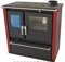 Holzofen Kochherd Verso Cs Plus Inox mit 7.7 kW Leistung, Großem Backfach und Robustem Edelstahldesign [Seitenpaneele in Bordeaux]