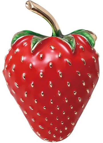 Emaille-brosche, Schöne Rote Erdbeer-brosche, Tropfendes Öl, Obst-brosche, Hochzeiten, Party, Anstecknadel Für Bekleidungszubehör
