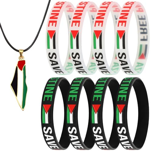 Meifiyu palestine armband, 8 Stück palästina armband, palästina kette Geeignet Zum Verschenken Von 1 Halskette An Freunde, Familie Oder Verwandte, Die Palästina Lieben