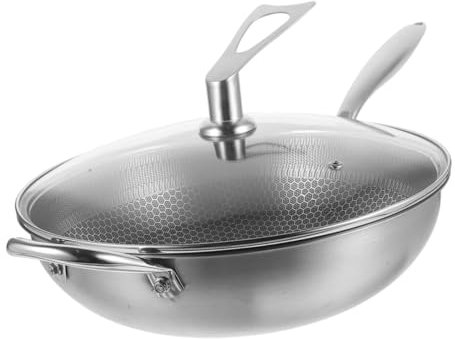 PRETYZOOM Couvercle de Poêle Antiadhésif en Acier Inoxydable pour Poêle à Frire en Nid D'abeille Ustensiles de Cuisine Poêle Amovible Gastronomique