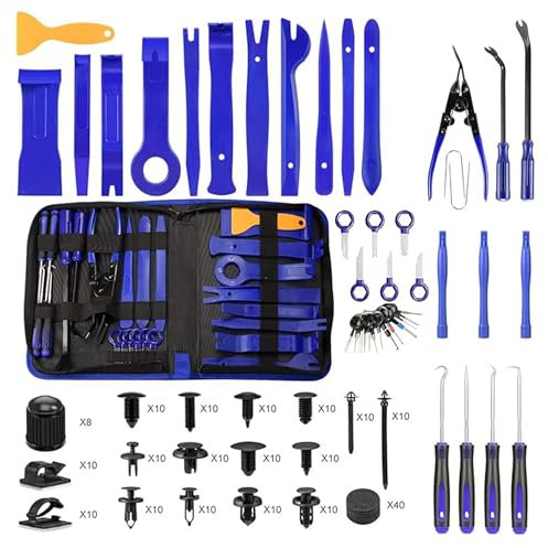 BOTEWO 250tlg Demontage Werkzeug Auto: Trim Removal Kunststoff Hebelwerkzeug Auto Zierleistenkeile Verkleidungs Werkzeug mit Tragetasche für Auto Türverkleidung Tür Audio Radio