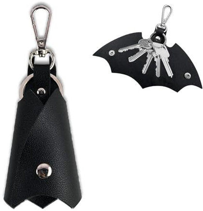 MANGLI Batman Schlüsselanhänger, Schlüsseletui Leder, Bat Kunstleder Schlüsseletui, Fledermaus Keychain, Auto Leder Schlüsseletui Key Organizer, PU Leder Fledermausform Autoschlüsselanhänger