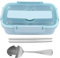 Apexare Lunch Crock Pot, tragbar, 4-Fach-Design, Lunchbox für Kleinkinder, Lunchbehälter aus lebensmittelechtem Edelstahl mit Fächern, für Schule, Büro (Blue)