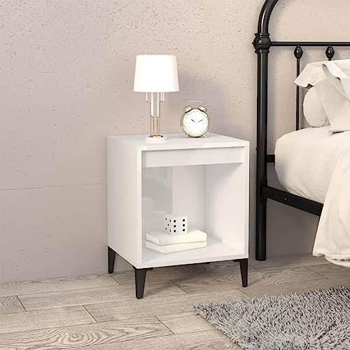 FUDUGEHMIOFWFJJ nachtischschränke Set,nachttisch beige,Nachttisch Hochglanz-Weiß 40x35x50 cmGeeignet für Schlafzimmer Wohnzimmer Lagerung