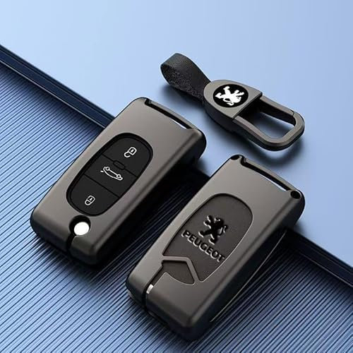 OTJSM Auto Coque de Clé pour Peugeot RCZ 2010-2013, Coque Protection Clé en TPU Etui a Cle Coque de Couverture avec Porte-Clé Couvre Clef Accessoires de Voiture,B-1