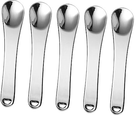 Healvian Lot De 5 Mini Spatules Cosmétiques Outils De Soins De La Peau Cuillères De Maquillage Cuillères De Beauté Matériau Robuste