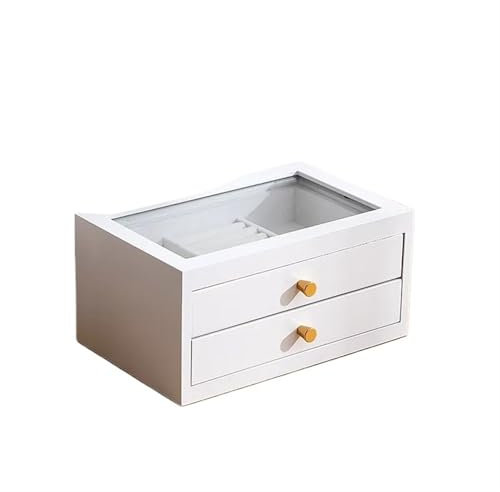 Porta Gioie Organizer Gioielli Scatola Portagioie Stile Squisito Portagioie Dropshipping Braccialetto Orecchini Antichi In Legno Massello A Doppio Strato （31 * 19 * 13 Cm） Porta Orecchini Organizer(Ty