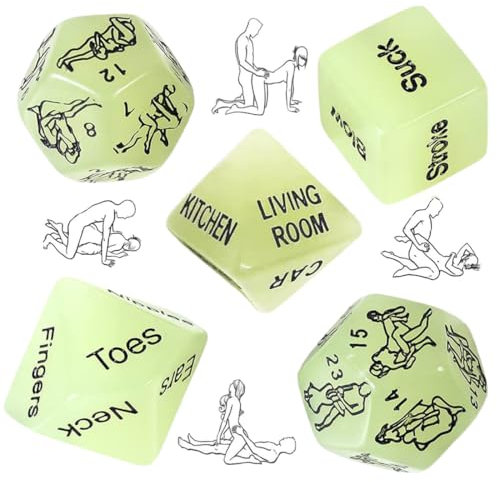 XUZWECP 5-teiliges Erotisches Würfel-Set für Paare - Sex Spiel mit 36 Positionen - Lehrbuch Würfel - Humor Spiel - Paar Schlafzimmer Geschenk für Erwachsene - Unisex
