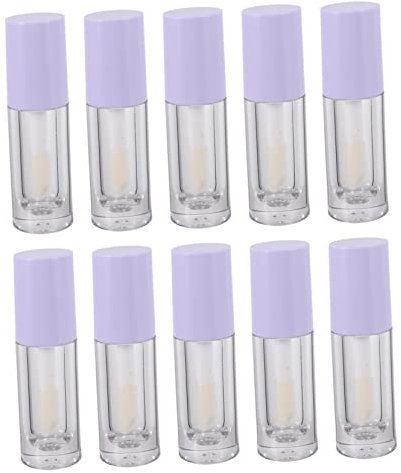 DEARMAMY 10Stücke Lippenglanzrohre Transparente Flaschen Mit Bürstenkopf Auslaufsicher Und Wiederverwendbar Für Lippenpflege Und Kosmetikaufbewahrung
