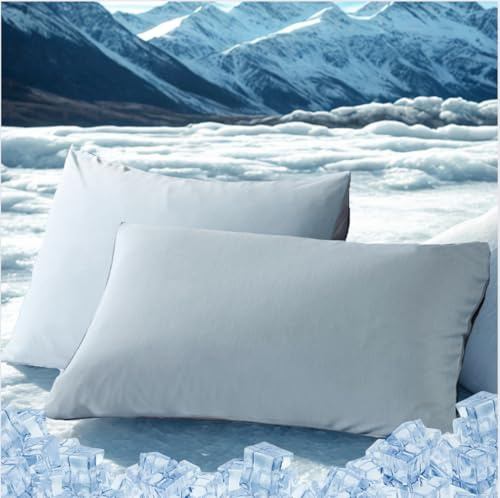 3 PAGEN® Kühlender Kissenbezug 2er-Set 50x70 cm – Kühlender Kopfkissenbezug 2 Stück für heiße Sommernächte – atmungsaktiv, angenehm kühl & waschmaschinenfest – Kissenbezüge für optimales Schlafklima